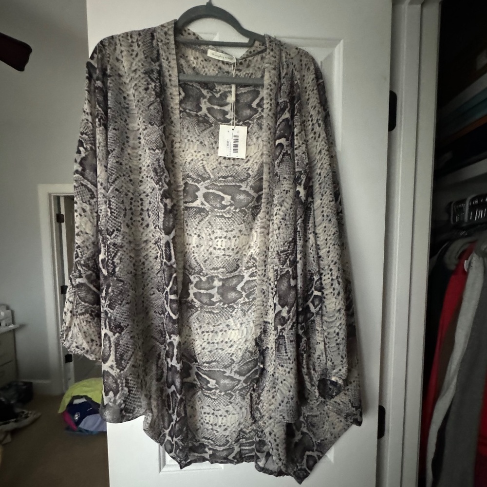 Snakeskin sheer duster one size fits all